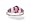 14K White Gold Genuine Oval Pink Tourmaline and Diamond 3-Stone Ring - Size 4