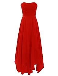 Scoop Neck Chiffon Asymmetric Bridesmaid Dress 