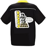 Rocco's Pool Hall Bowling Shirt Black & Gold Loungemaster