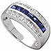 14Kt White Gold Blue Sapphire Diamond Ring
