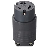 明工社 接地2P 20A引掛コネクターボデー 20A 250V (黒) (L6-20R 準拠)