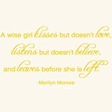 A Wise Girl Marilyn Monroe Quote Vinyl Wall Decal Sticker Art-Home Decor-FREE SHIPPING