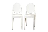 Baxton Studio Michelle Ivory Acrylic Accent Chair (Set of 2)