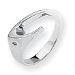 Diamond and Sterling Silver Ladies Ring (Sizes 6-8)