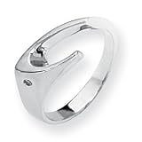 Diamond and Sterling Silver Ladies Ring (Sizes 6-8)