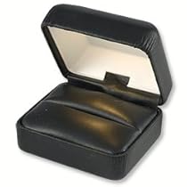Lighted Black Leatherette Ring Box