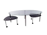 Premier Housewares Treviso Adjustable Coffee Table with Glass and Chrome/Wheels, 45 x 140 x 80 cm 31VWXsxXgML. SL160