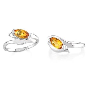 Buy Marquise Cut Citrine Ring Sterling Silver by Peora