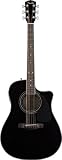 Fender CD-140SCE Dreadnought Acoustic-Electric Guitar, Black