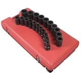 Sunex 5693 1-Inch Drive SAE Deep Impact Socket Set, 21 piece