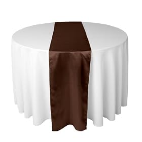 Buy 14 x 108 Inch Satin Table Runner Chocolate by LinenTablecloth