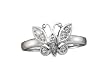 Beautiful White Gold Diamond Butterfly Ring