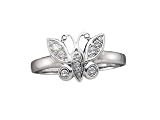 Beautiful White Gold Diamond Butterfly Ring