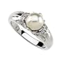 07.00 Mm/.07 CT TW 14K White Gold Cultured Pearl & Diamond Ring