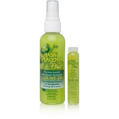 Hask Placenta No-Rinse Instant Hair Repair Treatment with Olive Oil Hair And Scalp Treatments