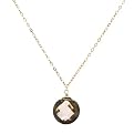 Gold-Over-Silver Smokey Quartz Cushion Pendant - 18"