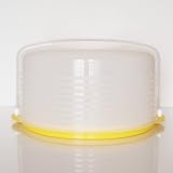 Tupperware Round Cake Taker W/yellow Base
