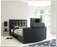 Amazon.com - Luxury Queen Leather TV Bed in Black ...