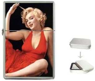 New Product MARILYN MONROE RED HOT AND SASSY Flip Top Cigarette Lighter + free Case Box