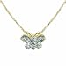 Vermeil (24k Gold over Sterling Silver) Genuine Diamond Accent Butterfly Pendant/Slide