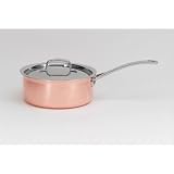 Review Gourmet Standard CT11770 / Gourmet Standard 3 Quart Copper Tri-Ply Saucepan with Lid - CT11770
