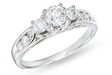 1 Carat Diamond 14K White Gold Bridal Engagement Ring