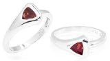 Trillion Cut Garnet Toe/Pinky Ring Sterling Silver
