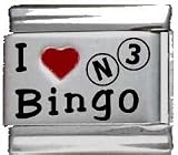 Clearly Charming I Heart Bingo Red Heart Laser Italian Charm