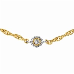 Two Tone Solitaire Diamond Fashion Necklace