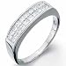 Jewelry : 14kt White Gold Double Row Princess Diamond Wedding Band