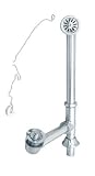 WASTE & OVERFLOW FOR CLAWFOOT TUBS-Drain Set w/ Twist & Turn Permanent Plug -CHROME