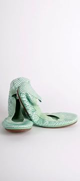 BALLET FOLD UP FLATS LIGHT JADE/METALLIC GOLD