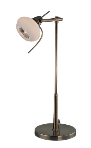Lite Source LS-21008AB/FRO Liden Table Lamp, Antique Brass with Frost Glass Shade