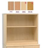 Trexus Bookcase with Sliding Glass Doors and Fixed Shelf W770xD344xH732mm Olde Oak