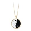 14K Yellow Gold Mother-of-Pearl and Onyx "Ying Yang'' Pendant with Chain
