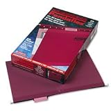 Pendaflex 415315BUR Hanging Folder, Reinforced w/Infopocket, Burgundy, 1/5 Tab, Lgl, 25/box