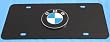BMW roundel emblem on Black Steel License Plate