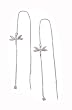 Sterling Silver CZ Accented Dragonfly Dangle Earrings
