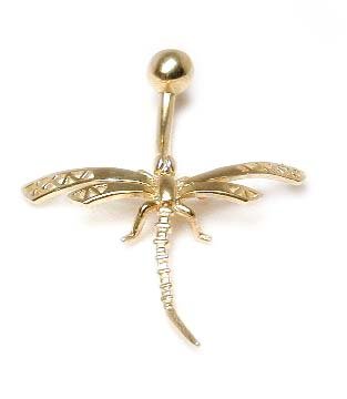 Elegant Dragonfly Belly Ring - JewelryWeb