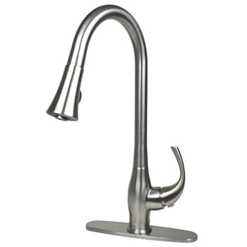 Ultra UF28314 Single Handle Stainless Steel Kitchen Faucet with Pull-Down Spout