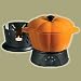 ABC Products Hamilton Beach ~ Cast Iron Party Crock Cook Set (Orange Color)