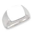 Sterling Silver 13x15mm Solid Back Signet Ring