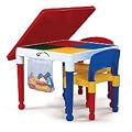 2-in-1 Kids Lego Construction Table W/chairs