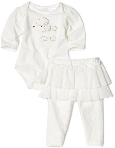 Best Price Baby Grand Signature Baby-Girls Newborn Poodle Skegging Set, Off White, 3-6 Months