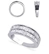 Fantastic 1 CT Diamond Baqquette Band 14 KT White Gold Ring