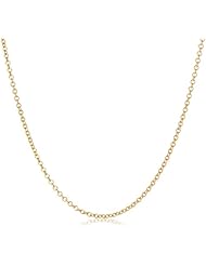14k Yellow Gold 1mm Wide Italian Rolo Chain Necklace