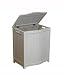 Wood Laundry Hamper with Interior Bag in White Finish