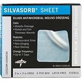 Medline SilvaSorb dressing sheets, size: 2 x 2 inches - 5 Each / Box