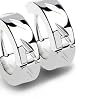 Spikes 316L Stainless Steel Diamond Cut Hinged Hoop Earrings