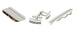 Stainless steel cufflinks, tie slide and money clip with black accent